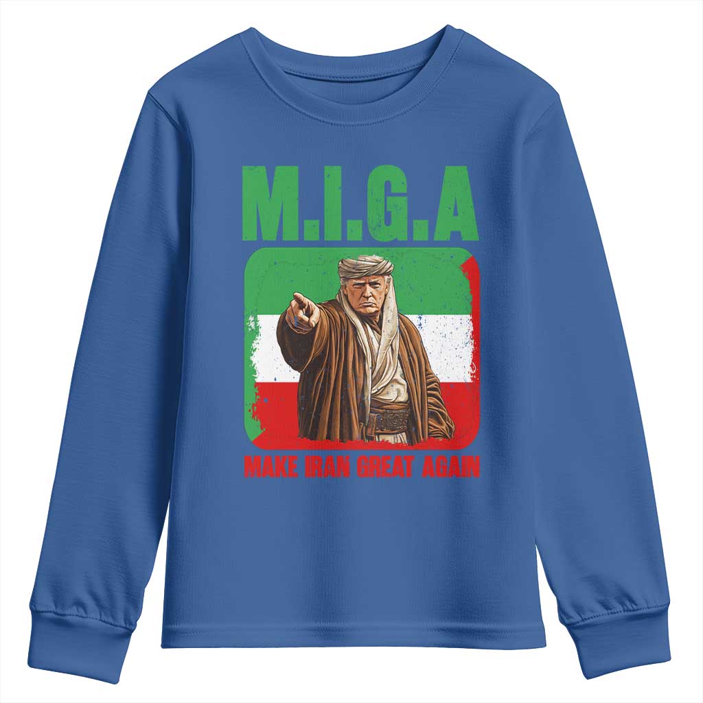 Make Iran Great Again Youth Sweatshirt Free Iran Protest TS12 Royal Blue Print Your Wear