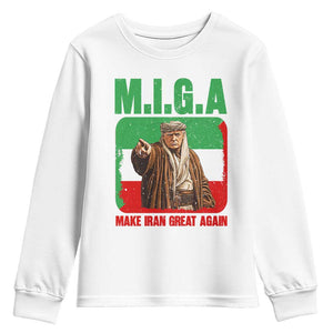 Make Iran Great Again Youth Sweatshirt Free Iran Protest TS12 White Print Your Wear