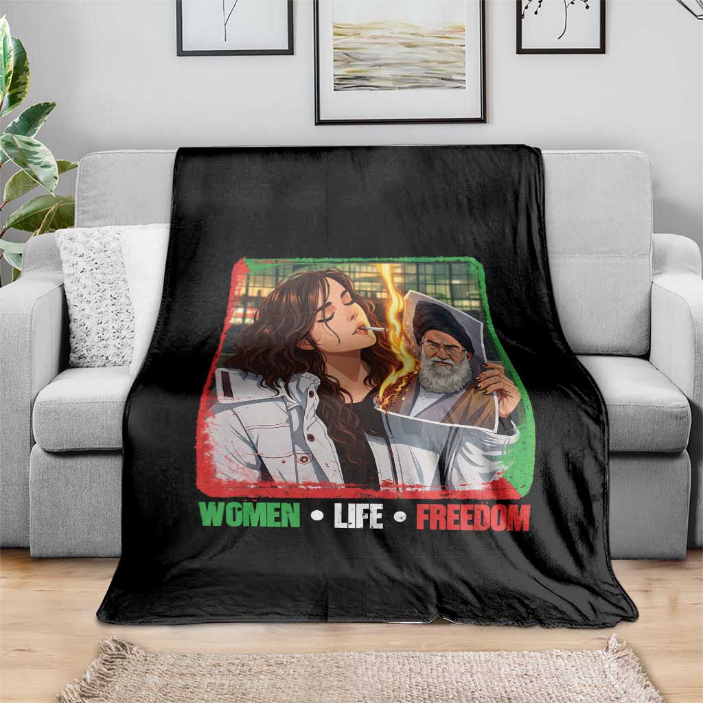 Woman Life Freedom Throw Blanket Free Iran Movement Gift For Iranian Women TS12 Print Your Wear