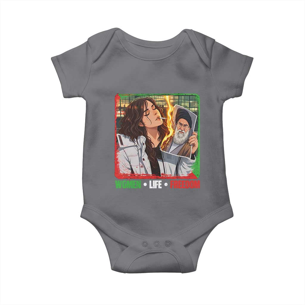 Woman Life Freedom Baby Onesie Free Iran Movement Gift For Iranian Women TS12 Charcoal Print Your Wear