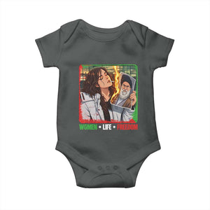 Woman Life Freedom Baby Onesie Free Iran Movement Gift For Iranian Women TS12 Dark Heather Print Your Wear