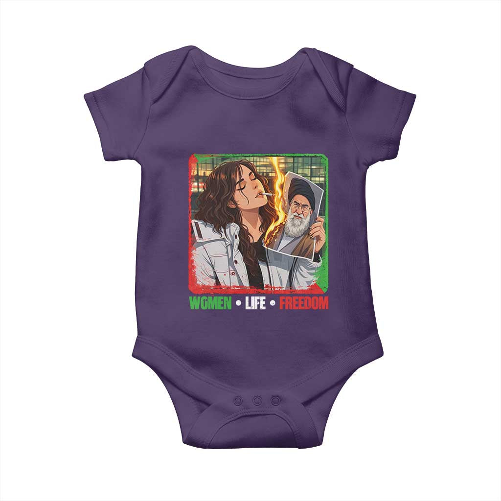 Woman Life Freedom Baby Onesie Free Iran Movement Gift For Iranian Women TS12 Purple Print Your Wear
