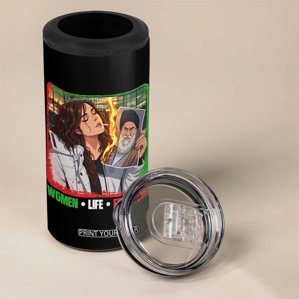 Woman Life Freedom 4 in 1 Can Cooler Tumbler Free Iran Movement Gift For Iranian Women
