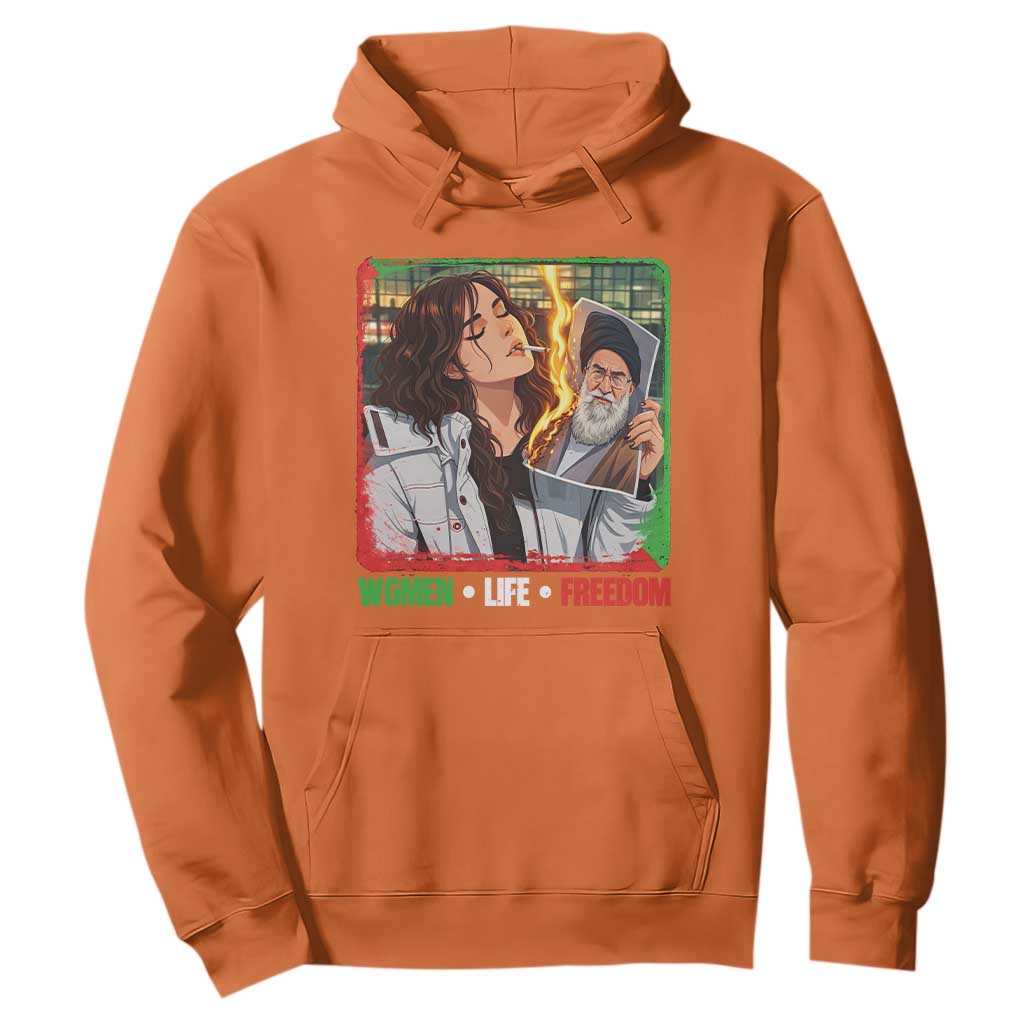 Woman Life Freedom Hoodie Free Iran Movement Gift For Iranian Women TS12 Orange Print Your Wear