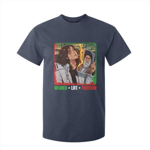 Woman Life Freedom T Shirt For Kid Free Iran Movement Gift For Iranian Women TS12 Navy Print Your Wear