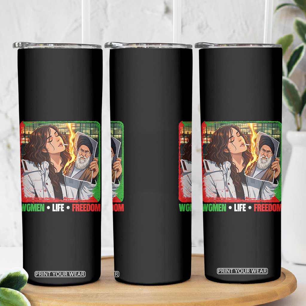 Woman Life Freedom Skinny Tumbler Free Iran Movement Gift For Iranian Women TS12 Print Your Wear