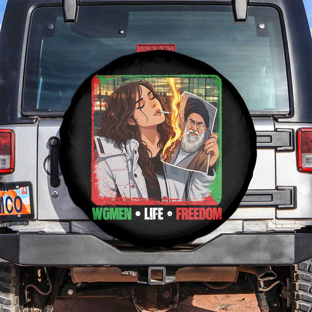 Woman Life Freedom Spare Tire Cover Free Iran Movement Gift For Iranian Women TS12 No hole Black Print Your Wear
