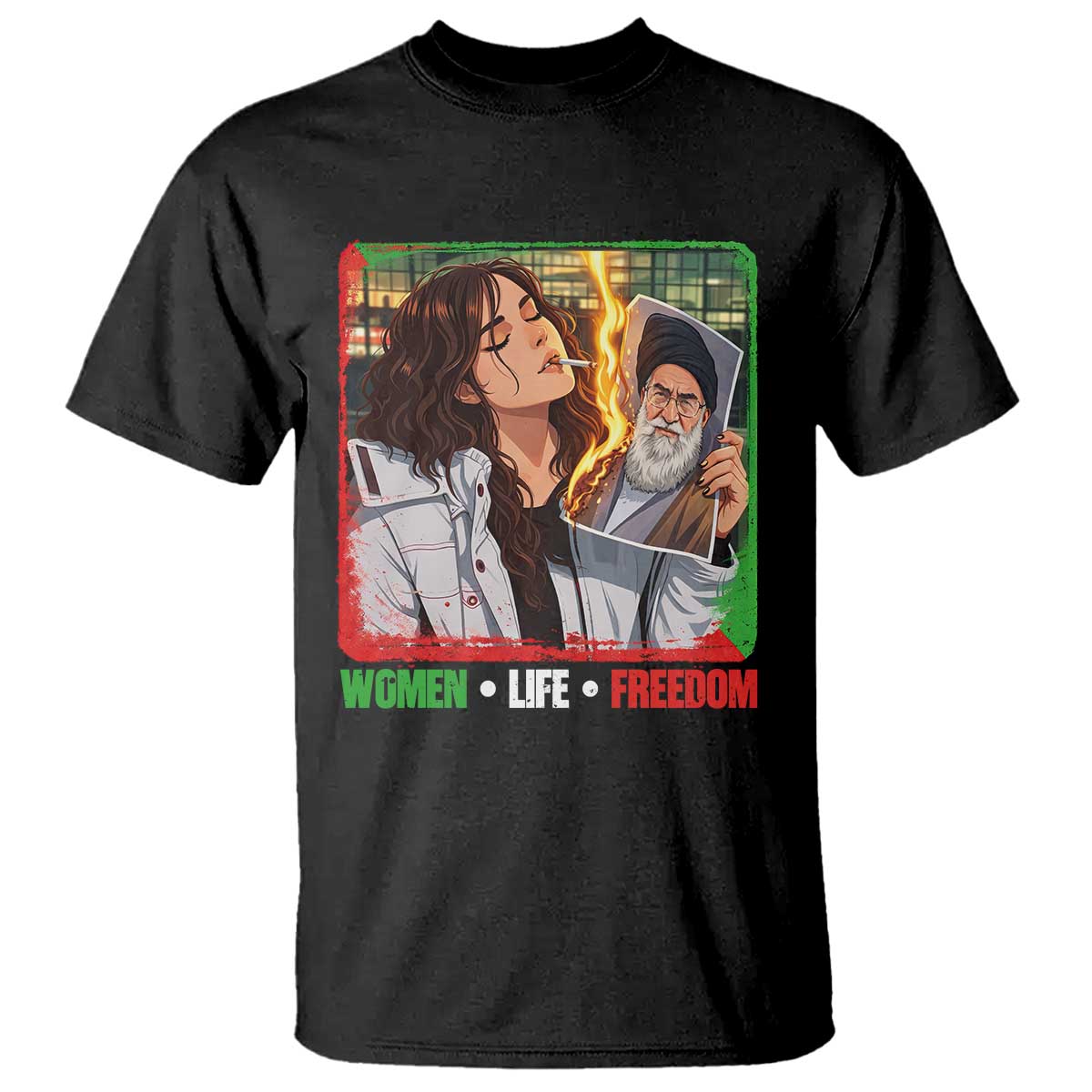 Woman Life Freedom T Shirt Free Iran Movement Gift For Iranian Women TS12 Black Print Your Wear