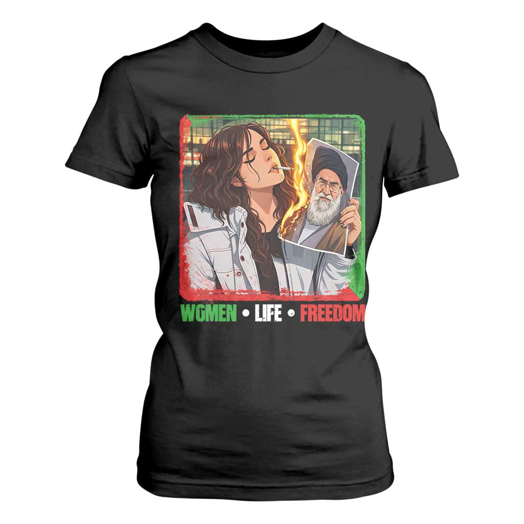 Woman Life Freedom T Shirt For Women Free Iran Movement Gift For Iranian Women TS12 Black Print Your Wear