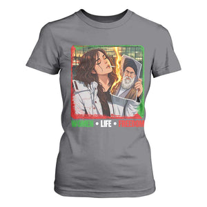 Woman Life Freedom T Shirt For Women Free Iran Movement Gift For Iranian Women TS12 Charcoal Print Your Wear