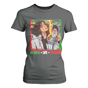 Woman Life Freedom T Shirt For Women Free Iran Movement Gift For Iranian Women TS12 Dark Heather Print Your Wear