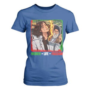 Woman Life Freedom T Shirt For Women Free Iran Movement Gift For Iranian Women TS12 Royal Blue Print Your Wear