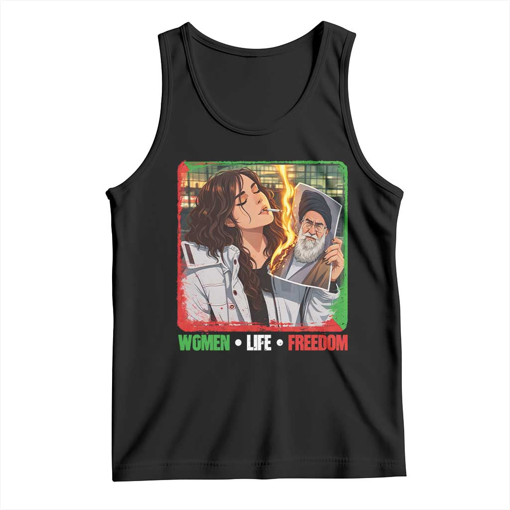 Woman Life Freedom Tank Top Free Iran Movement Gift For Iranian Women TS12 Black Print Your Wear