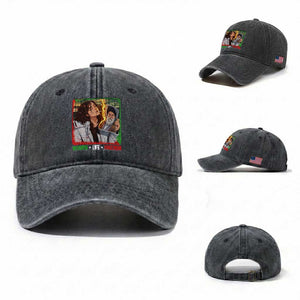 Woman Life Freedom Washed Cotton Baseball Cap Free Iran Movement Gift For Iranian Women TS12 Washed Cap Universal Fit Dark Gray Print Your Wear