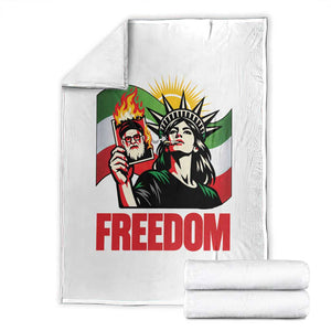 Woman Life Freedom Throw Blanket Free Iran Protest Resistance Movement TS12 White Print Your Wear