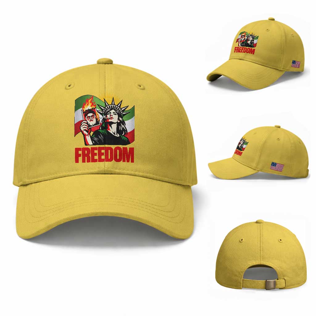 Woman Life Freedom Baseball Cap Free Iran Protest Resistance Movement TS12 Baseball Cap Universal Fit Yellow Print Your Wear