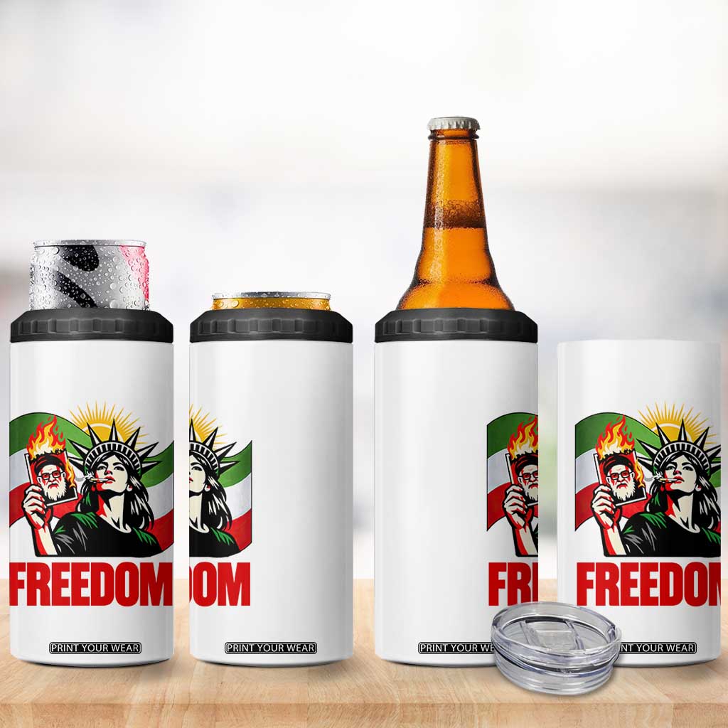 Woman Life Freedom 4 in 1 Can Cooler Tumbler Free Iran Protest Resistance Movement