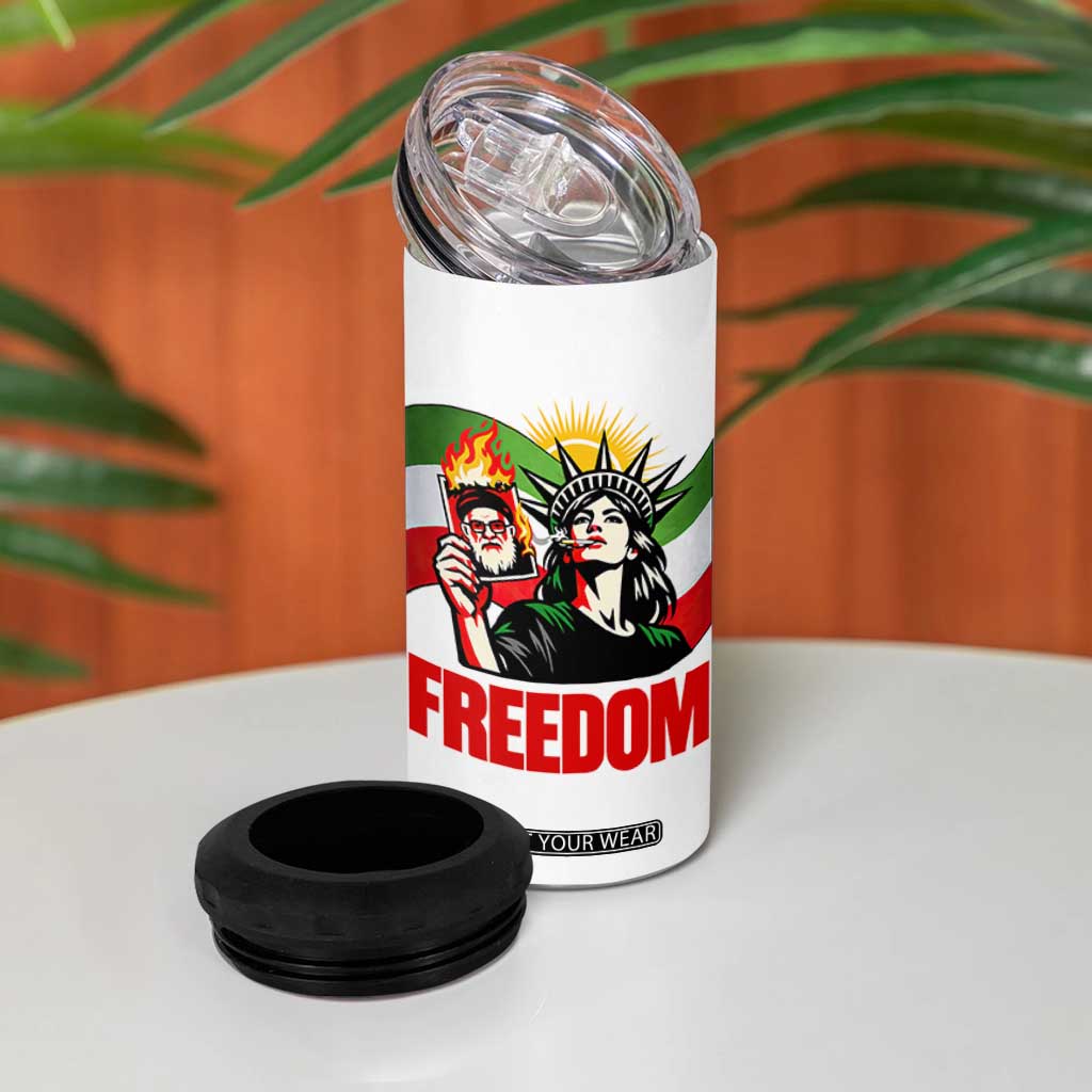 Woman Life Freedom 4 in 1 Can Cooler Tumbler Free Iran Protest Resistance Movement TS12 Print Your Wear