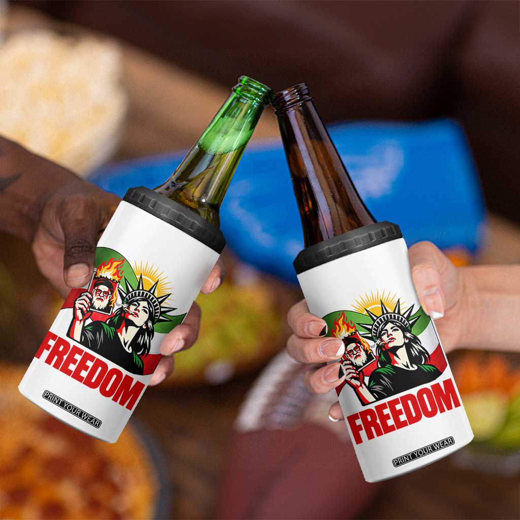 Woman Life Freedom 4 in 1 Can Cooler Tumbler Free Iran Protest Resistance Movement