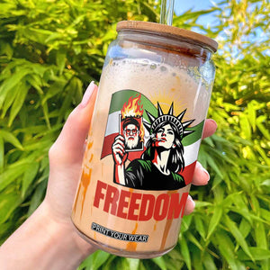 Woman Life Freedom Glass Can Free Iran Protest Resistance Movement TS12 White Print Your Wear