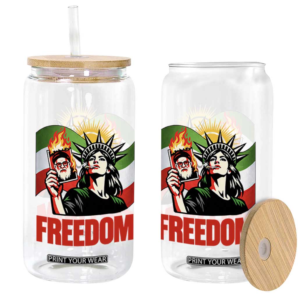 Woman Life Freedom Glass Can Free Iran Protest Resistance Movement TS12 Print Your Wear