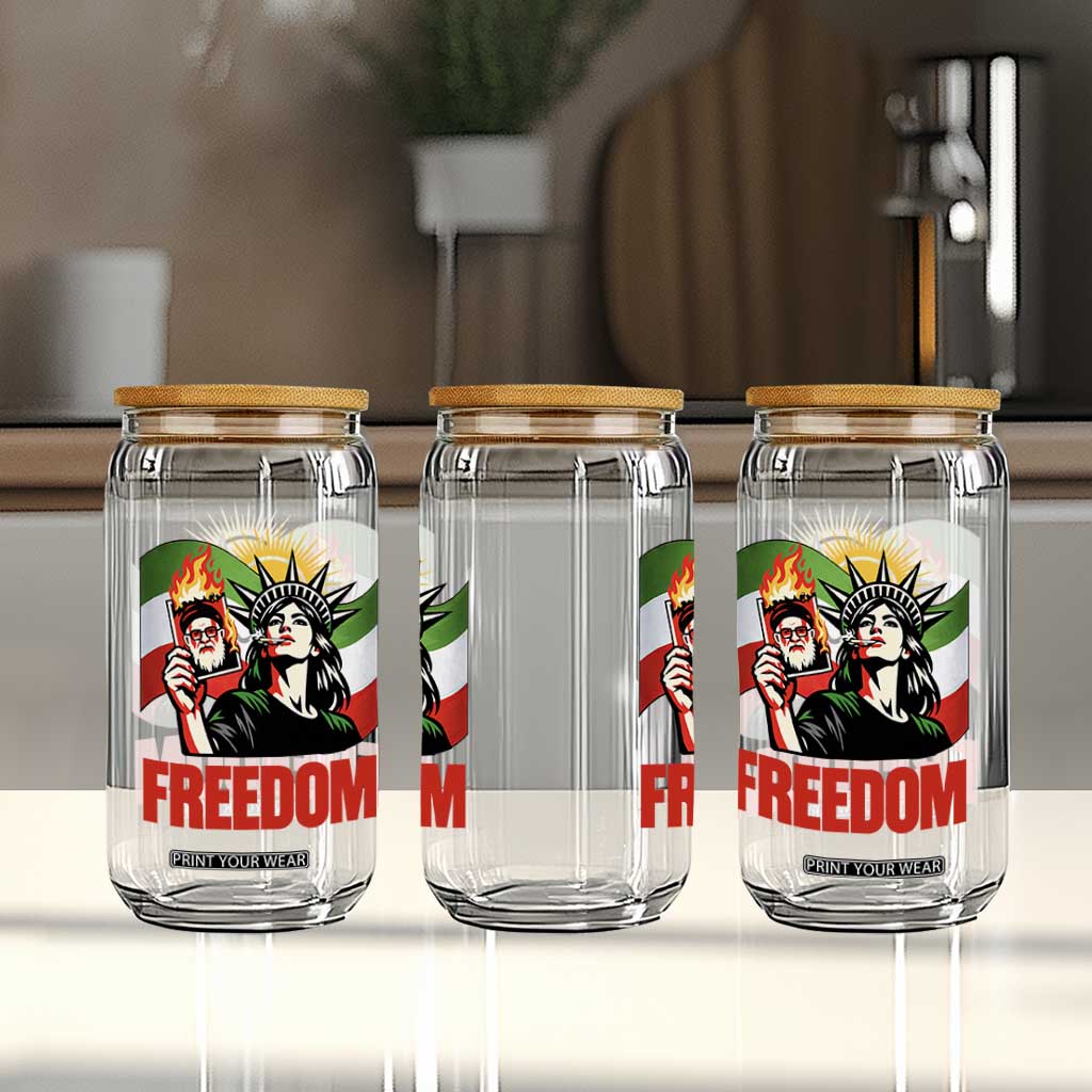 Woman Life Freedom Glass Can Free Iran Protest Resistance Movement TS12 Print Your Wear