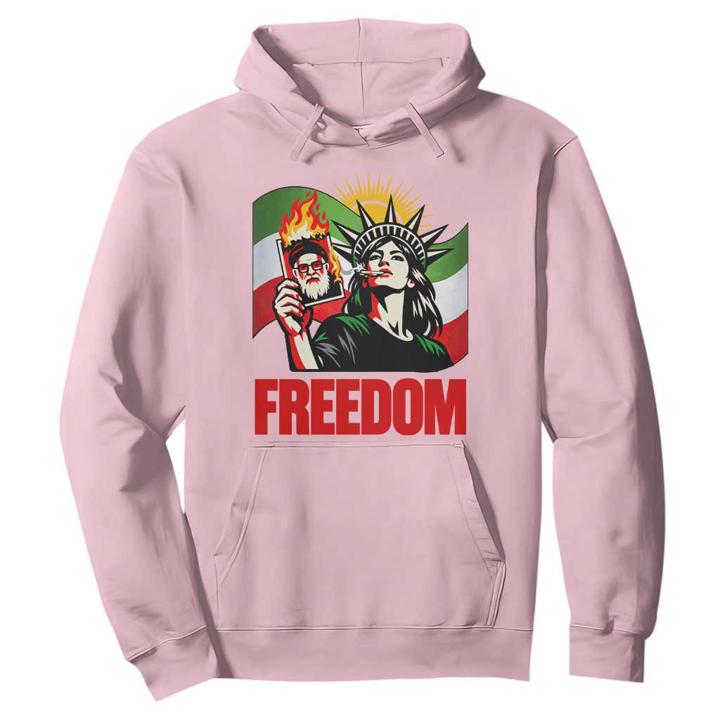 Woman Life Freedom Hoodie Free Iran Protest Resistance Movement TS12 Light Pink Print Your Wear