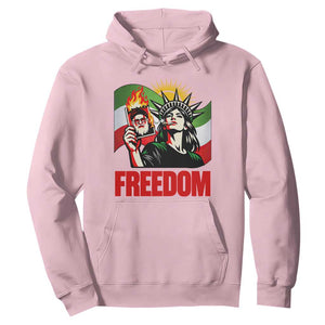 Woman Life Freedom Hoodie Free Iran Protest Resistance Movement TS12 Light Pink Print Your Wear