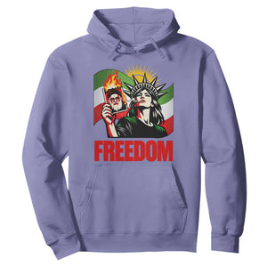 Woman Life Freedom Hoodie Free Iran Protest Resistance Movement TS12 Violet Print Your Wear