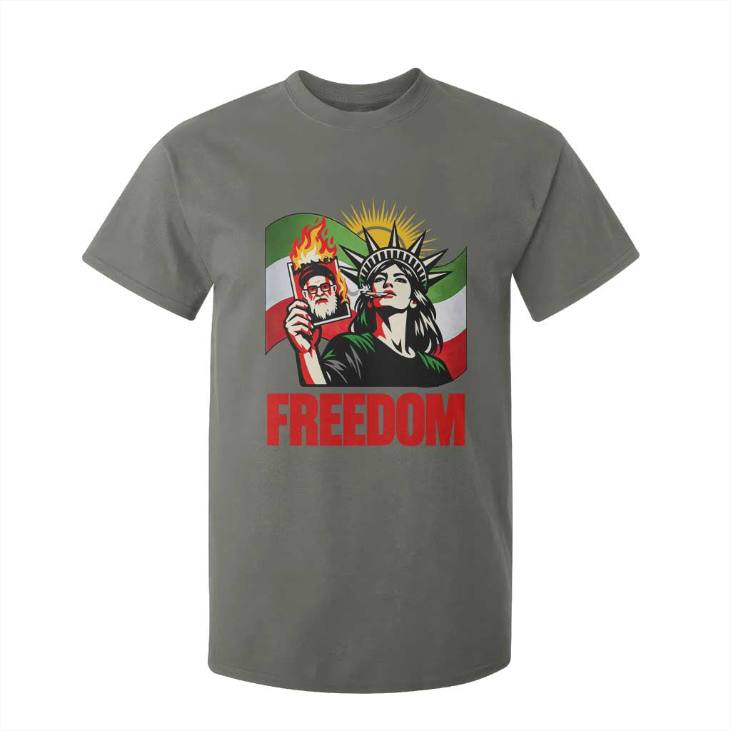 Woman Life Freedom T Shirt For Kid Free Iran Protest Resistance Movement TS12 Military Green Print Your Wear