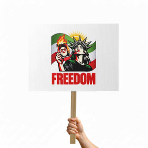 Woman Life Freedom Protest Sign Free Iran Protest Resistance Movement TS12 Horizontal 18" × 24" White Print Your Wear
