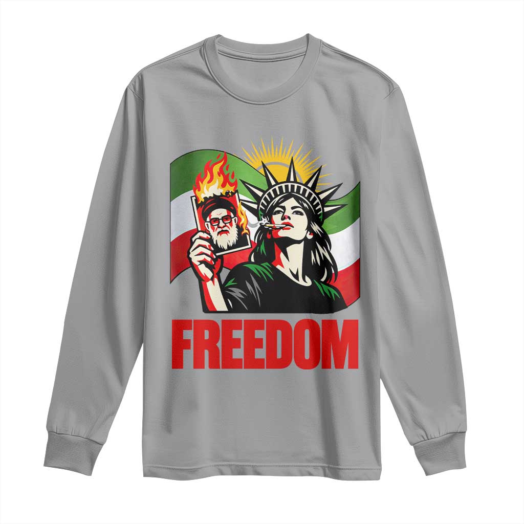 Woman Life Freedom Long Sleeve Shirt Free Iran Protest Resistance Movement TS12 Sport Gray Print Your Wear