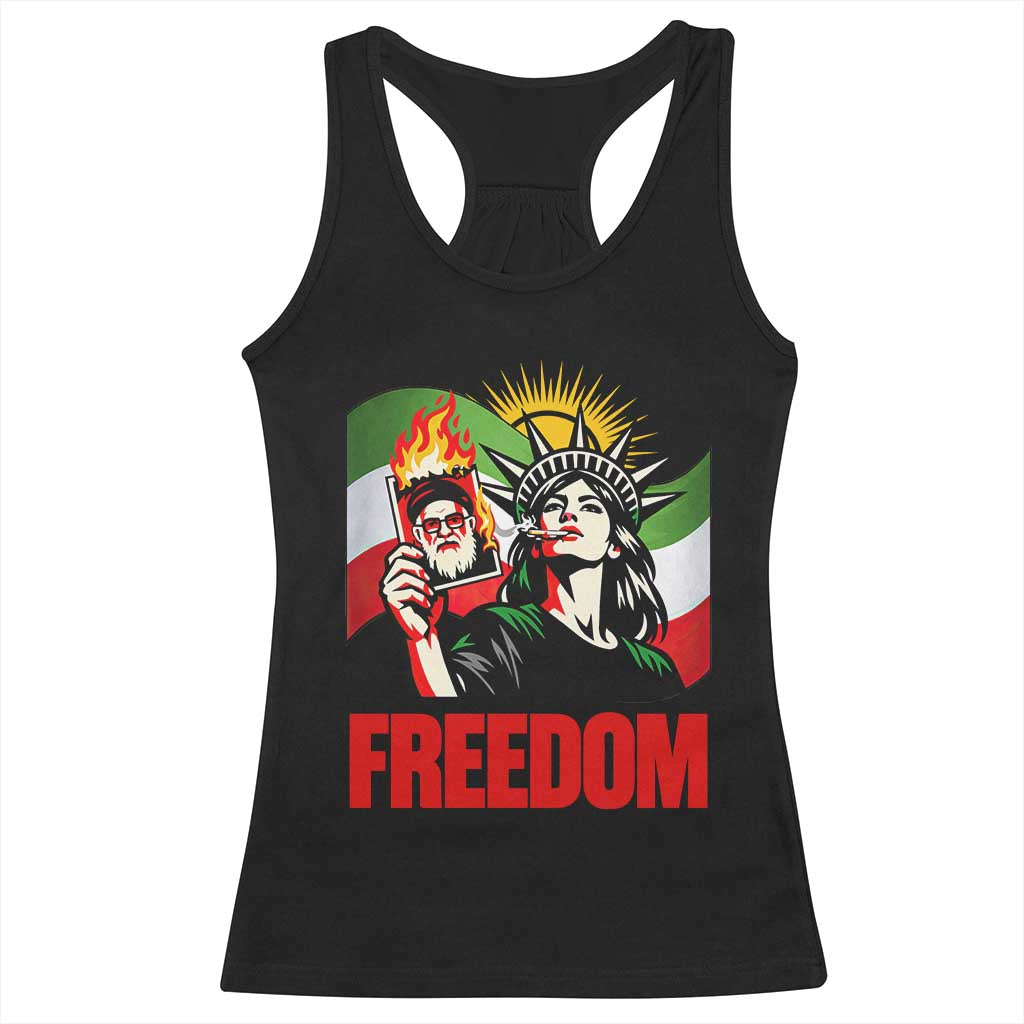 Woman Life Freedom Racerback Tank Top Free Iran Protest Resistance Movement TS12 Black Print Your Wear