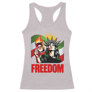 Woman Life Freedom Racerback Tank Top Free Iran Protest Resistance Movement TS12 Ice Gray Print Your Wear