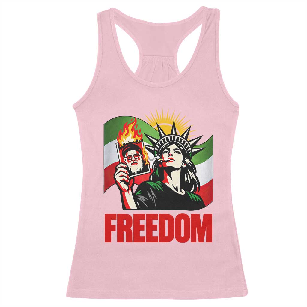 Woman Life Freedom Racerback Tank Top Free Iran Protest Resistance Movement TS12 Light Pink Print Your Wear
