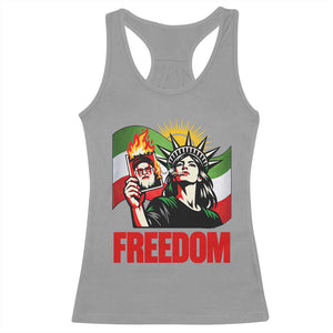 Woman Life Freedom Racerback Tank Top Free Iran Protest Resistance Movement TS12 Sport Gray Print Your Wear