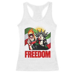 Woman Life Freedom Racerback Tank Top Free Iran Protest Resistance Movement TS12 White Print Your Wear