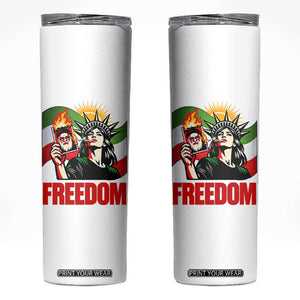 Woman Life Freedom Skinny Tumbler Free Iran Protest Resistance Movement TS12 White Print Your Wear
