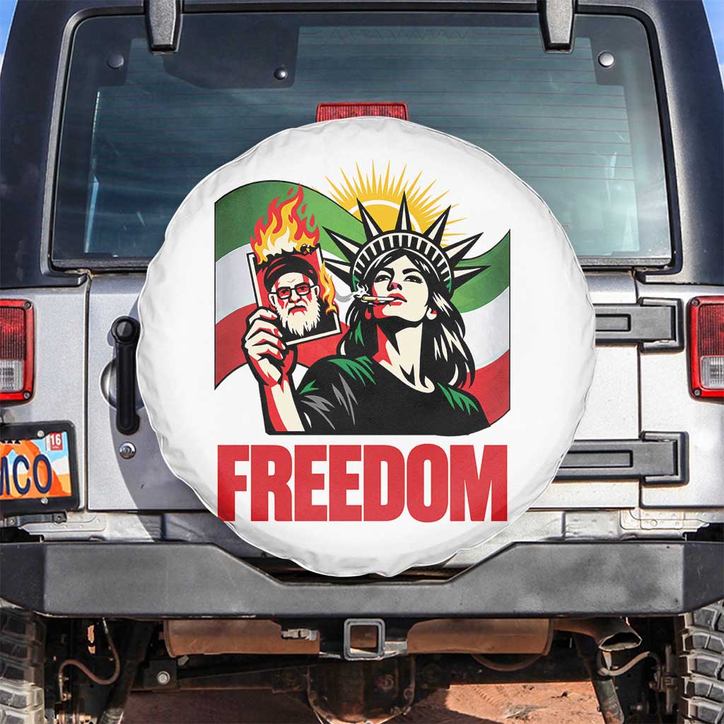 Woman Life Freedom Spare Tire Cover Free Iran Protest Resistance Movement TS12 No hole White Print Your Wear