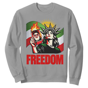 Woman Life Freedom Sweatshirt Free Iran Protest Resistance Movement TS12 Sport Gray Print Your Wear