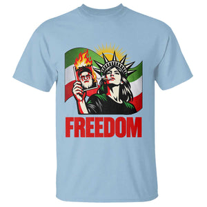 Woman Life Freedom T Shirt - Free Iran Protest - Resistance Movement TS12 Light Blue Print Your Wear