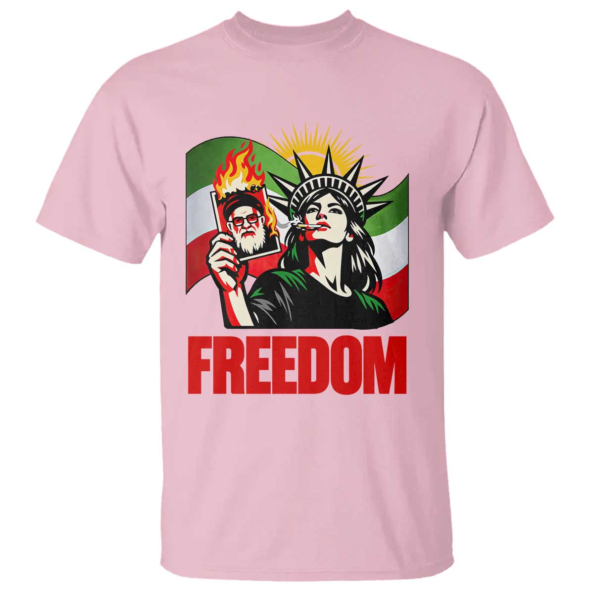 Woman Life Freedom T Shirt - Free Iran Protest - Resistance Movement TS12 Light Pink Print Your Wear