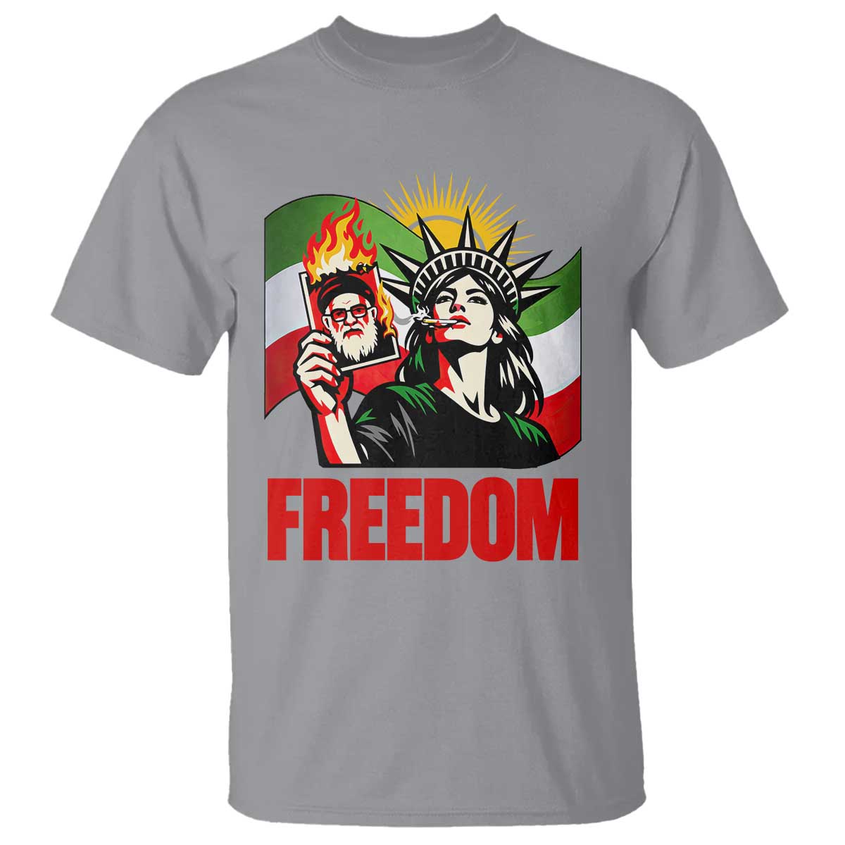 Woman Life Freedom T Shirt - Free Iran Protest - Resistance Movement TS12 Sport Gray Print Your Wear
