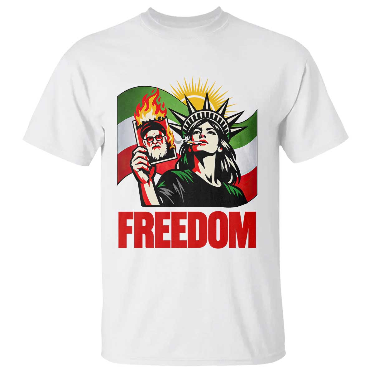 Woman Life Freedom T Shirt - Free Iran Protest - Resistance Movement TS12 White Print Your Wear