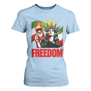 Woman Life Freedom T Shirt For Women Free Iran Protest Resistance Movement TS12 Light Blue Print Your Wear