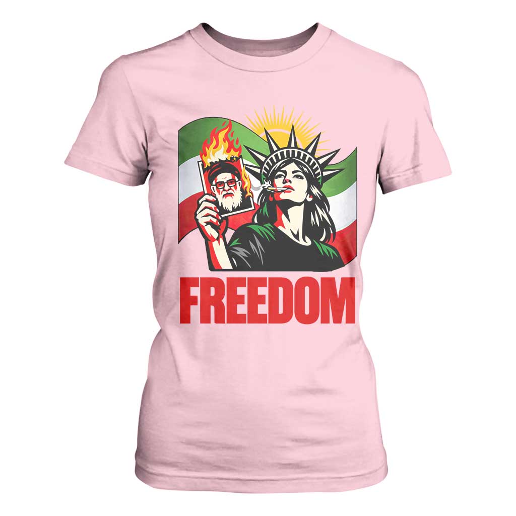 Woman Life Freedom T Shirt For Women Free Iran Protest Resistance Movement TS12 Light Pink Print Your Wear
