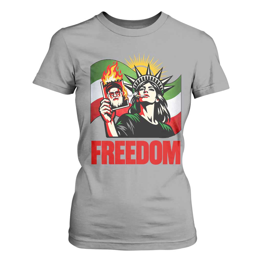 Woman Life Freedom T Shirt For Women Free Iran Protest Resistance Movement TS12 Sport Gray Print Your Wear