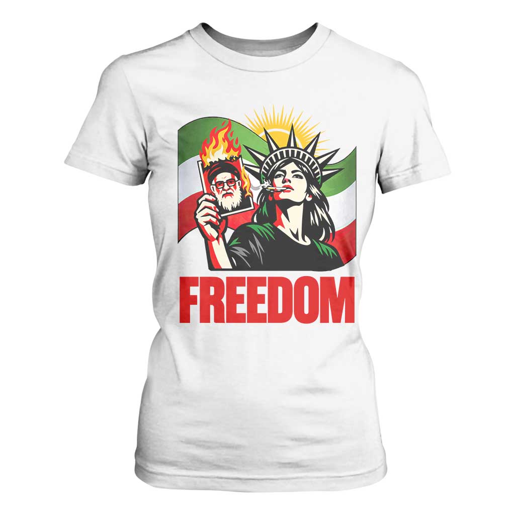 Woman Life Freedom T Shirt For Women Free Iran Protest Resistance Movement TS12 White Print Your Wear