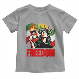 Woman Life Freedom Toddler T Shirt Free Iran Protest Resistance Movement TS12 Sport Gray Print Your Wear