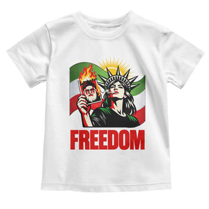 Woman Life Freedom Toddler T Shirt Free Iran Protest Resistance Movement TS12 White Print Your Wear